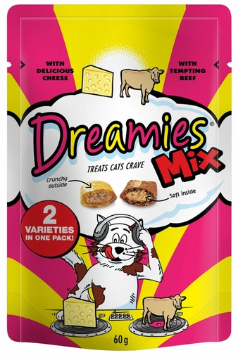 Dreamies Mix Cat Treats With Delicious Cheese And Tempting Beef