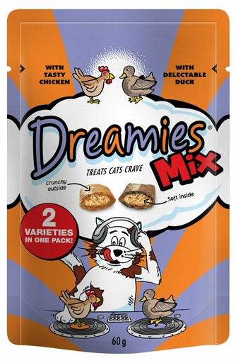 Dreamies Mix Cat Treats With Delicious Chicken & Delectable Duck