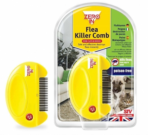 Zero In Flea Killer Comb For Cats & Dogs - Poison Free (Kills Fleas & Eggs)