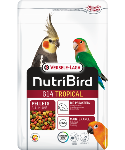 Versele Laga Nutribird G14 Tropical Budgies & Parakeets (Resealable Bag)