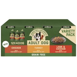 James Wellbeloved Grain Free Adult Wet Dog Food Turkey, Lamb & Chicken in Loaf 12 Pack