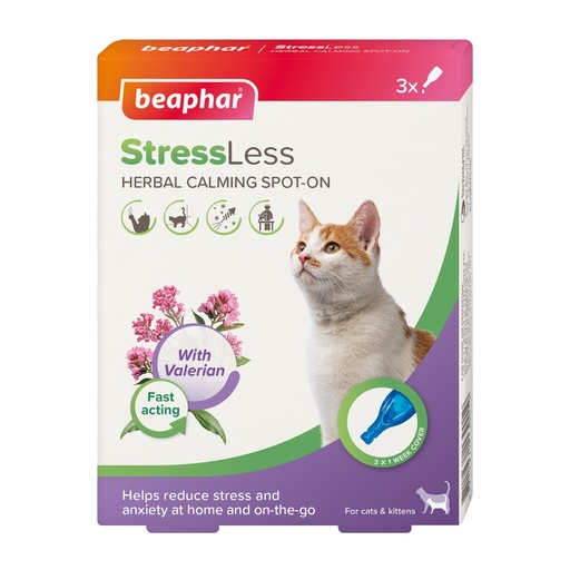 Beaphar Stressless Herbal Calming Spot-On For Cats - 3 Pipettes
