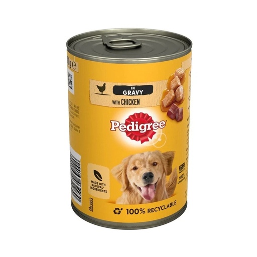 Pedigree Adult Wet Dog Food Tin Chicken In Gravy Pack Of 24 X 400Gm April 2026