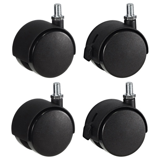 Castor Wheels For Cages, Furniture Etc (2 With Brakes & 2 No Brakes)