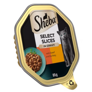 SHEBA® Select Slices Adult Cat Food with Beef & Turkey in Gravy 22 x 85g